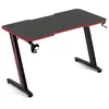 Image de Amstrad DESK120Z-RED Bureau Informatique ou Gamer avec Finition Rouge - Largeur 1m20 - Style Carbone - Porte Casque & gobelet