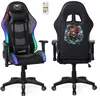 Image de Amstrad Fauteuil Gaming Elite-LED-Kraken - Noir et Gris - Eclairage LED 576 Effets - Télécommande - Accoudoir 2D