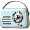 Image de Radio Rétro Portable Ledwood Alma, FM, Bluetooth 5.3 Entrée USB, Puissance 30W - Batterie 3,7V-1500mAh - Retro Vintage - Bleu