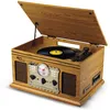 Image de Chaîne HiFi Tourne-Disque Evidence Acoustics EA-PL300-WOOD Vinyle 33/45/78, 60W, FM, CD, Cassette, BT USB SD REC, rétro Vintage