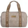 Image de David Jones - Sac polochon Femme Homme en Similicuir grainé - Grand Format Cabine avec bandoulière - Sac Sport, Week-End ou Ville (Grey)