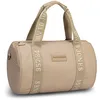 Image de David Jones - Sac polochon Femme Homme en Similicuir grainé - Grand Format Cabine avec bandoulière - Sac Sport, Week-End ou Ville (Taos Taupe)