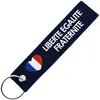 Image de CLJ - Porte-clés - Coeur Liberté égalité Fraternité - Bleu Marine - -