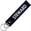 Image de CLJ - Porte-clés - Steward - Flight Attendant - Bleu Marine - Grades Aviation Civile - Élégance Française