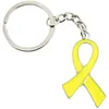 Image de CLJ - Porte-clés - Ruban Rose - Cancer du sein - Octobre Rose - Ruban Jaune - Engagés -