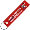 Image de CLJ - Porte-clés - Sapeur Pompier - Casque et Haches - Rouge Pompier - Métiers -