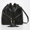 Image de 1987 by Abaco - Sac seau en Cuir Beth noir - 24x25x13 cm OS