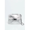 Image de 1987 by Abaco - Sac bandoulière en Cuir maku argenté - 27x 20x6,5 cm OS