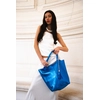 Image de Abaco Studio - Sac cabas en Cuir Yana bleu metallique - 37x25x35 cm OS