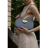 Image de Abaco Studio - Sac porté épaule en Cuir Nella Bleu - 26x16x5 cm OS