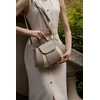 Image de Abaco Studio - Sac à main en Cuir Lara Taupe Clair/Blanc Cassé - 20x28x8 cm OS