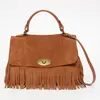 Image de 1987 by Abaco - Sac à main en Velours de Cuir Mick camel - 40x25x14 cm OS