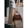 Image de 1987 by Abaco - Sac à main en Velours de Cuir Neva bordeaux - 28x22x10 cm OS