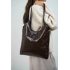 Image de Abaco Paris - Sac porte épaule en Cuir neven marron - 32x30x1 cm OS