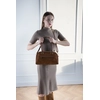 Image de Abaco Studio - Sac porte-épaule en Velours de Cuir Drew Camel - 28x19x9 cm OS