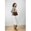 Image de Abaco Paris - Sac bandoulière en Velours de Cuir nox moka - 22x28x2 cm OS
