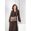 Image de Abaco Paris - Sac bandoulière en Velours de Cuir Nox taupe - 22x28x2 cm OS