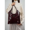 Image de Abaco Paris - Sac porte épaule en Cuir neven rouge foncé - 32x30x1 cm OS