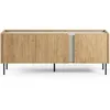 Image de HOMIFAB Meuble TV 3 Portes décor chêne et Vert 140 cm - Ingo
