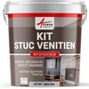 Image de ARCANE INDUSTRIES Kit stuc venitien, Enduit Stucco, spatulable, décoratif, kit, stuccolis - 7 m² Gris Soie
