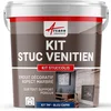 Image de ARCANE INDUSTRIES Kit stuc venitien, Enduit Stucco, spatulable, décoratif, kit, stuccolis - 7 m² Bleu Capri