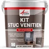Image de ARCANE INDUSTRIES Kit stuc venitien, Enduit Stucco, spatulable, décoratif, kit, stuccolis - 7 m² Ivoire Crème