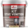 Image de ARCANE INDUSTRIES Kit stuc venitien, Enduit Stucco, spatulable, décoratif, kit, stuccolis - 7 m² Jaune Sable