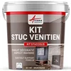 Image de ARCANE INDUSTRIES Kit stuc venitien, Enduit Stucco, spatulable, décoratif, kit, stuccolis - 7 m² Brun Fauve
