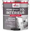 Image de ARCANE INDUSTRIES Peinture sol, résine epoxy, peinture pour sol, salon, cuisine, salle de bains, effet miroir : Revepoxy deco - 1 kg (jusqu'à 5 m² en 2 couches) Noir foncé RAL 9005