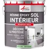 Image de ARCANE INDUSTRIES Peinture sol, résine epoxy, peinture pour sol,salon, cuisine, salle de bains - Effet miroir : Revepoxy deco - 2.5 kg (jusqu'à 12.5 m² en 2 couches) Vert Blanc - RAL 6019