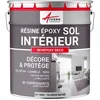 Image de ARCANE INDUSTRIES Peinture sol, résine epoxy, peinture pour sol, salon, cuisine, salle de bains, effet miroir : Revepoxy deco - 10 kg (jusqu'à 50 m² en 2 couches) Telegris 4 - RAL 7047