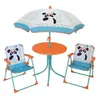 Image de FUN HOUSE 713095 INDIAN PANDA Salon de jardin avec une table 2 chaises pliables et un parasol pour enfant