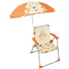 Image de FUN HOUSE Fruitys Chaise pliante camping avec parasol - H.38.5 xl.38.5 x P.37.5 cm + parasol ø 65 cm - Pour enfant
