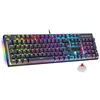 Image de Spirit Of Gamer - XPERT K250, Clavier Gamer Mecanique AZERTY Swtich Rouge, 17 Modes de Rétroéclairage RGB, Technologie N-Key Rollover 26 Touches Antighosting, Connexion Filaire, 2 Switchs Inclus, Noir