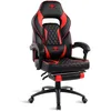 Image de Spirit Of Gamer   Mustang Series   Chaise Gaming - Simili Cuir capitonné   Repose Pieds   Coussin Nuque & Lombaires   Accoudoirs Articulés   Inclinable 135° - Logo Surpiqué (Rouge)