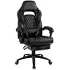 Image de Spirit Of Gamer   Mustang Series   Chaise Gaming - Simili Cuir capitonné   Repose Pieds   Coussin Nuque & Lombaires   Accoudoirs Articulés   Inclinable 135° - Logo Surpiqué (Noir)