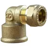 Image de Arcanaute - Raccord laiton bicône - Coude bicone 1/2" (15/21) Femelle - Cuivre Ø12 -