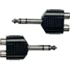 Image de Adaptateur Jack 6,35 Mm Stro Male 2 Rca Fem. - Lot De 2