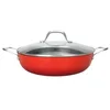 Image de LAGUIOLE, Sauteuse en Fonte Léger 28x8,2cm - Excellente Rétention de Chaleur, Antiadhésif, Design Élégant, Tous Feux, Induction, 100% Fonte, 3,5 L, Rouge