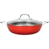 Image de LAGUIOLE, Sauteuse en Fonte Rouge 5.5L - Rétention de Chaleur Optimale, Léger et Durable, Antiadhésif, Entretien Facile, Tous Feux, Induction, 100% Fonte, 5,5 L, Rouge