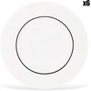 Image de Fauchon - 6 Assiettes plates en Porcelaine Ligne blanches - D.29 cm OS