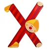 Image de Janod J04565 X Party B004XS8I4K Wooden Clown Letter, Multicolored, one Size