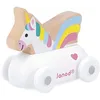 Image de Janod Cross Roads - Voiture Licorne - Jouet d'apprentissage précoce - Développe la motricité - À partir de 12 mois - Jouet en bois FSC - Multicolore