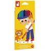 Image de Janod - 12 Crayons de Couleur Effaçables - Crayons de Coloriage en Résine avec Embout Gomme - Forme Ergonomique - Mine Fine & Resistante - Dessins & Coloriage - Dès 3 Ans - J07414