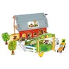 Image de Janod - Ferme des Animaux Story - 10 Figurines en Bois - Jouet d'Imagination - Animaux de la Ferme avec Personnages et Véhicules - Compatible avec les Rails Existants sur le Marché - Dès 3 ans, J08577