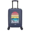 Image de Aérial | Valise Cabine Motif Beach Paradise | Bagage Petit Format 4 Roues Doubles avec décor Original | 55 x 35 x 20 cm | Coloris Bleu Marine