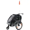 Image de Bike Original - Remorque de Vélo Convertible en Poussette Enfant en Aluminium - Jusqu'à 2 Enfants - Pliable, Capote Toutes Saisons, Frein à Main et Position Parking, suspensions