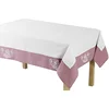 Image de douceur d'intérieur Bonheur Nappe Rectangle, Polyester, Rose et Blanc, 240x140 cm
