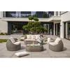 Image de DCB Garden - Salon de jardin Isa 5 places en résine tressée demi-ronde luxe gris OS