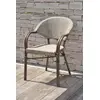 Image de Fauteuil de jardin empilable Ushuaïa DCB Garden aluminium et textilène lin L 56 x P 60 x H 85 cm